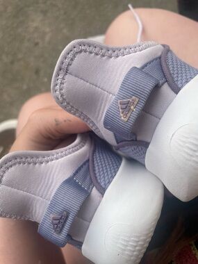 adidas Kids Lavender Slip-On Sneakers with White Sole